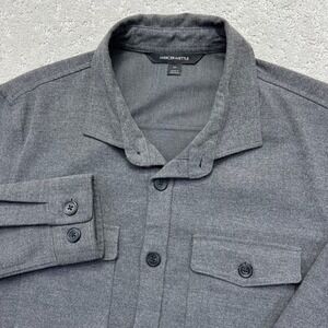 Mercer+Mettle‎ Overshirt Mens Medium Grey Long Sleeve Twill Stretch Shirt Jacket